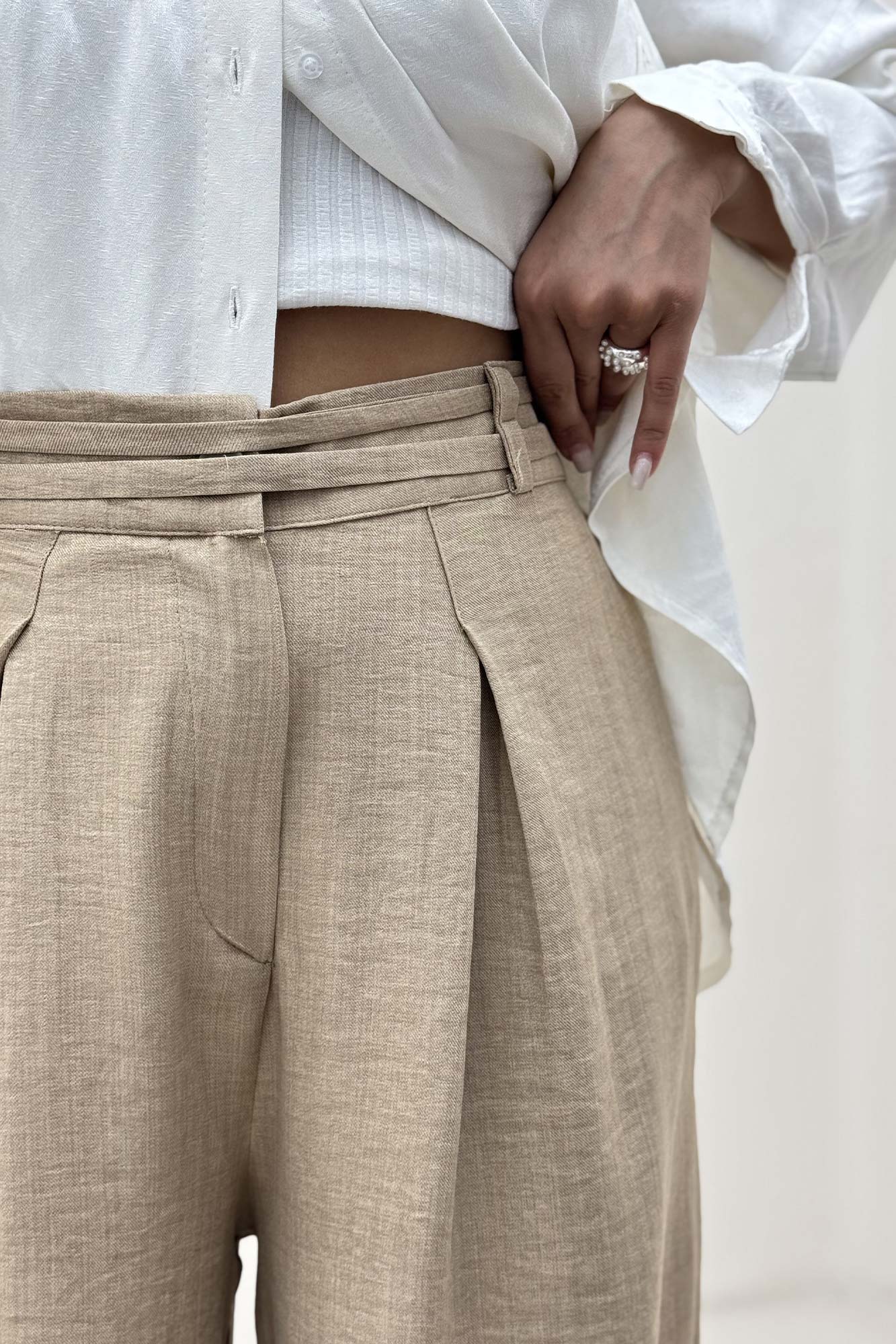 شلوار شانتون کمردو بندی