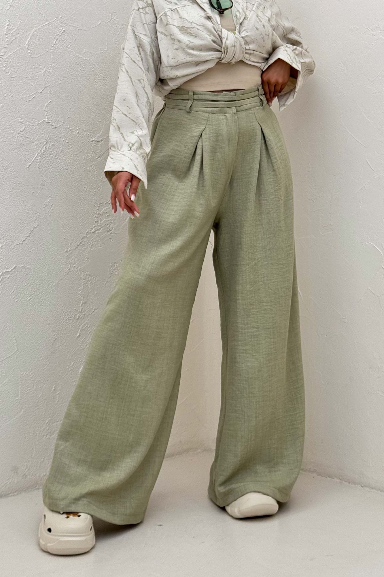 شلوار شانتون کمردو بندی