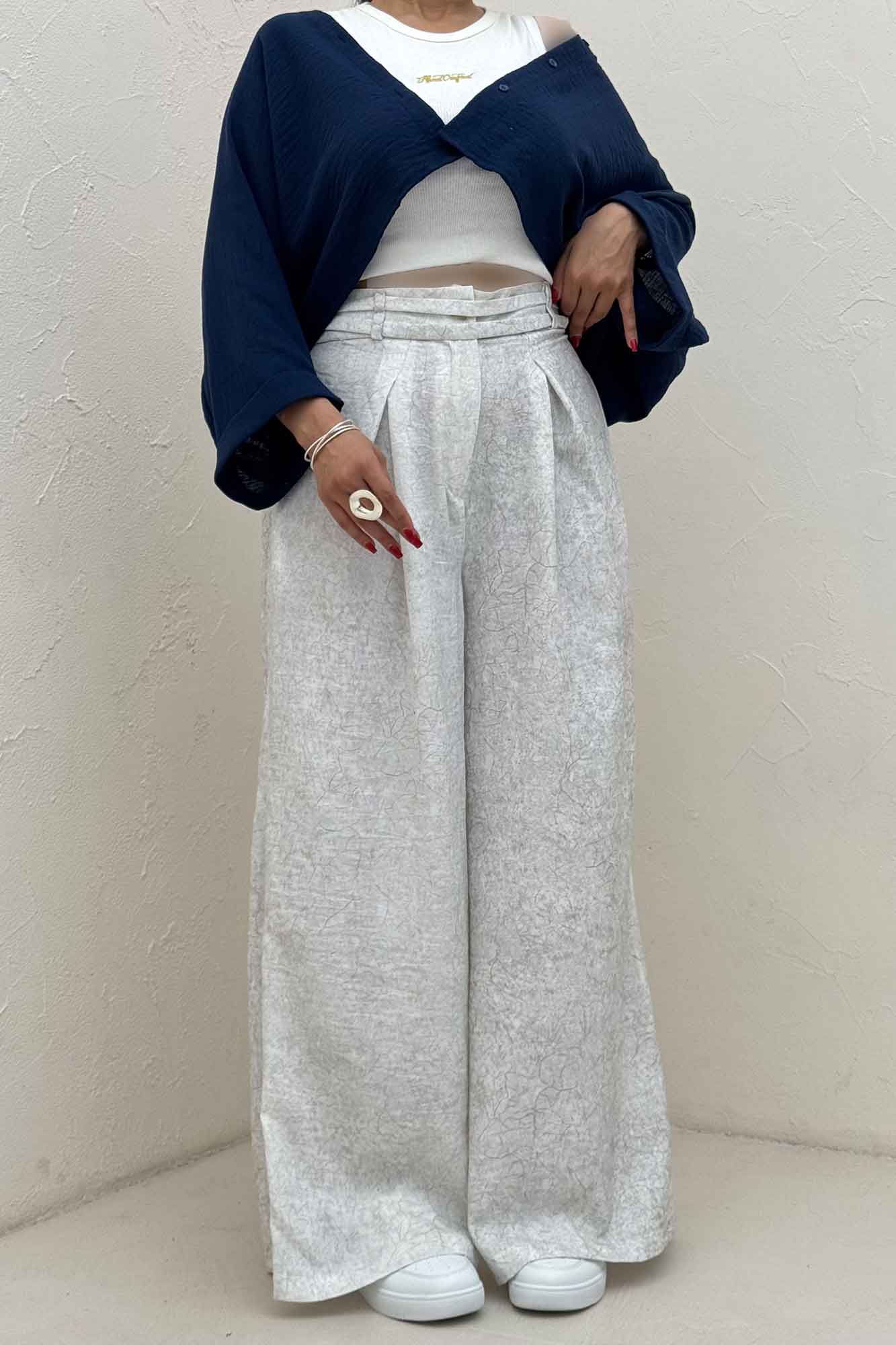 شلوار شانتون سرامیکی کمردو بندی