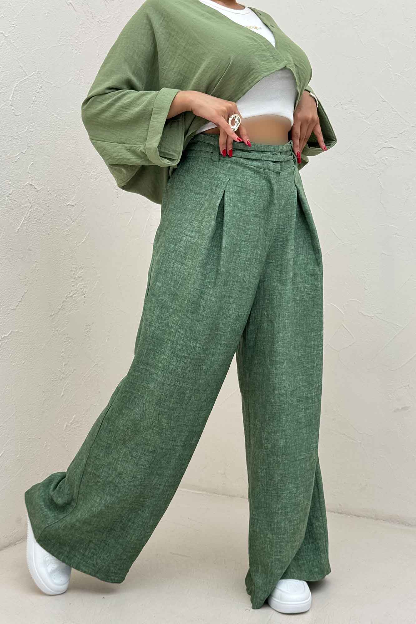 شلوار شانتون سرامیکی کمردو بندی