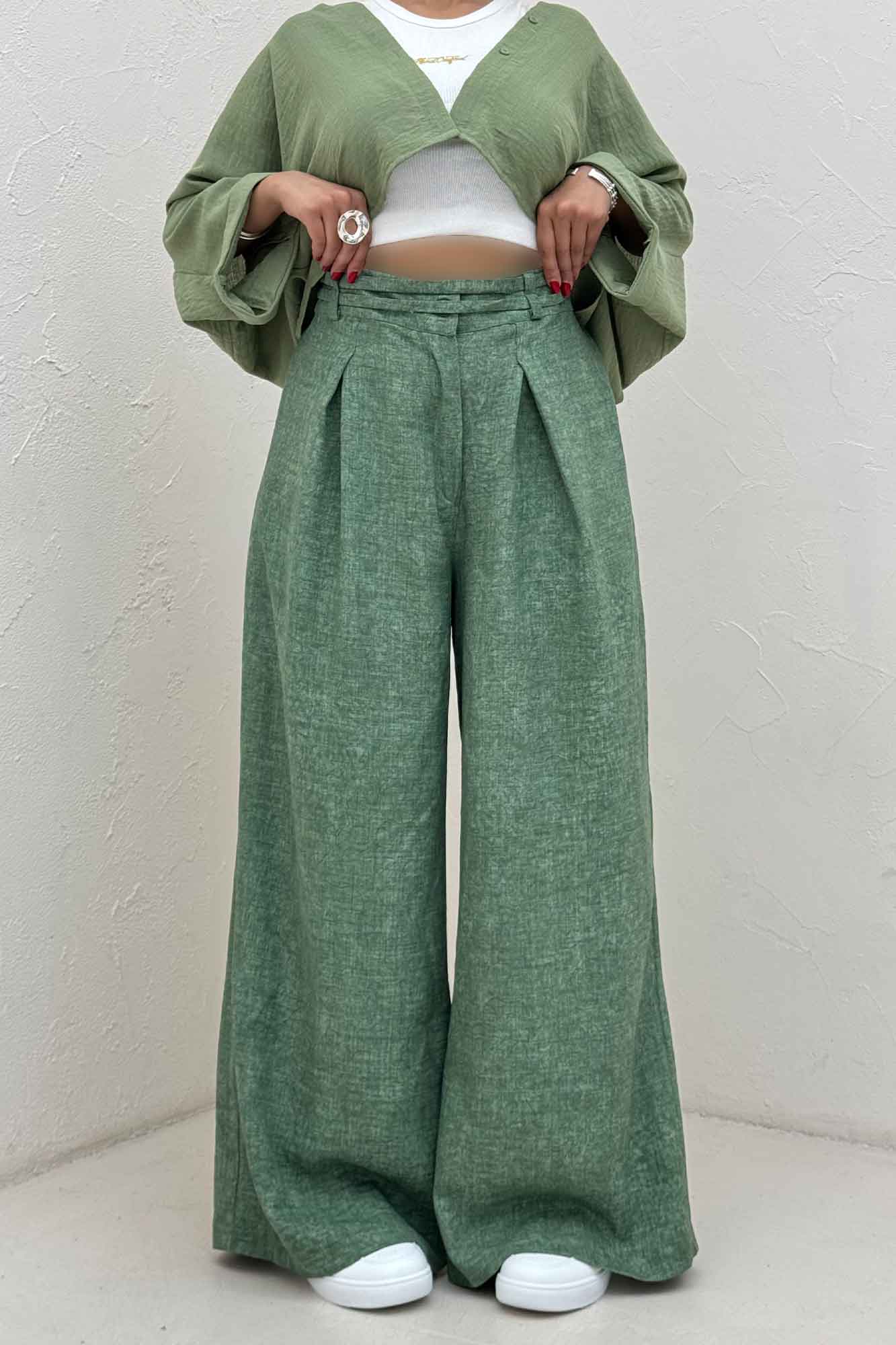 شلوار شانتون سرامیکی کمردو بندی