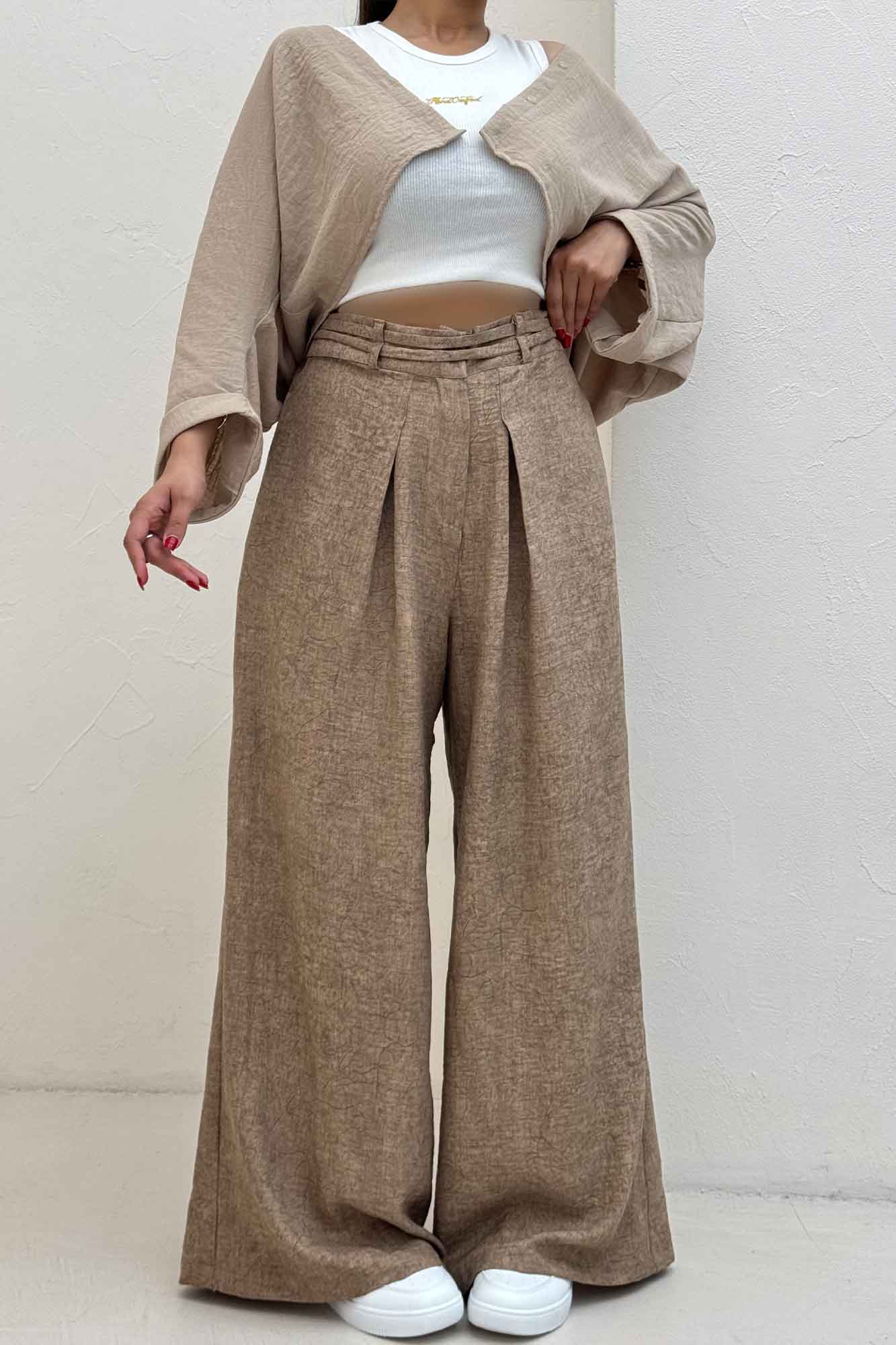 شلوار شانتون سرامیکی کمردو بندی