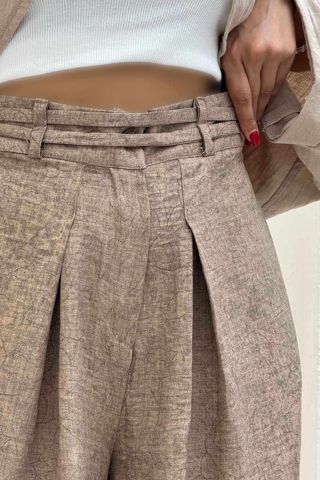 شلوار شانتون سرامیکی کمردو بندی