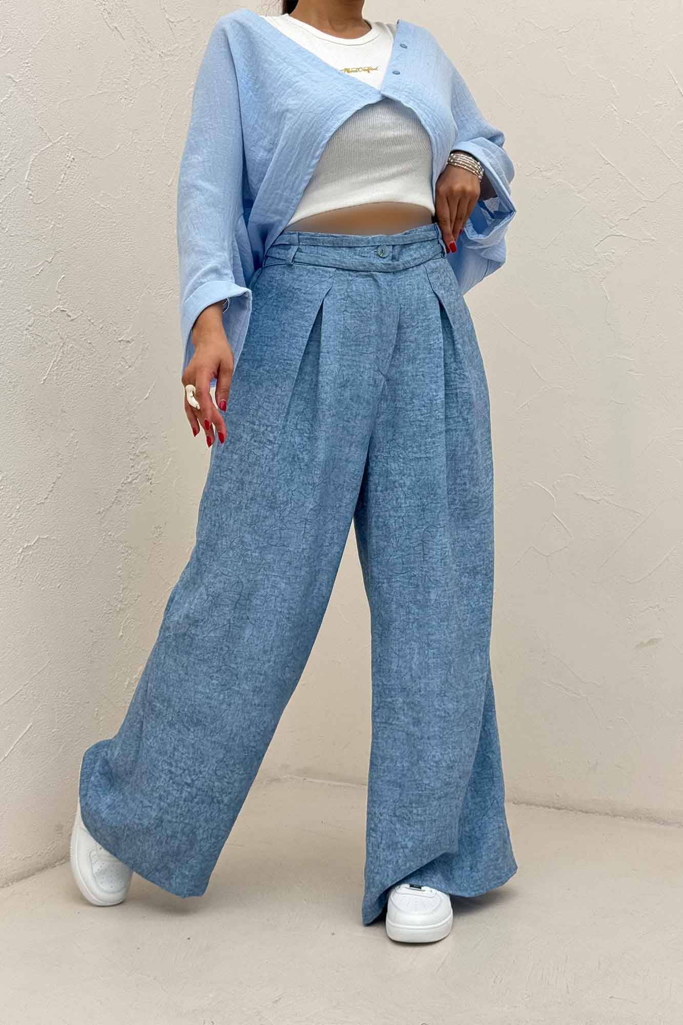 شلوار شانتون سرامیکی کمردو بندی