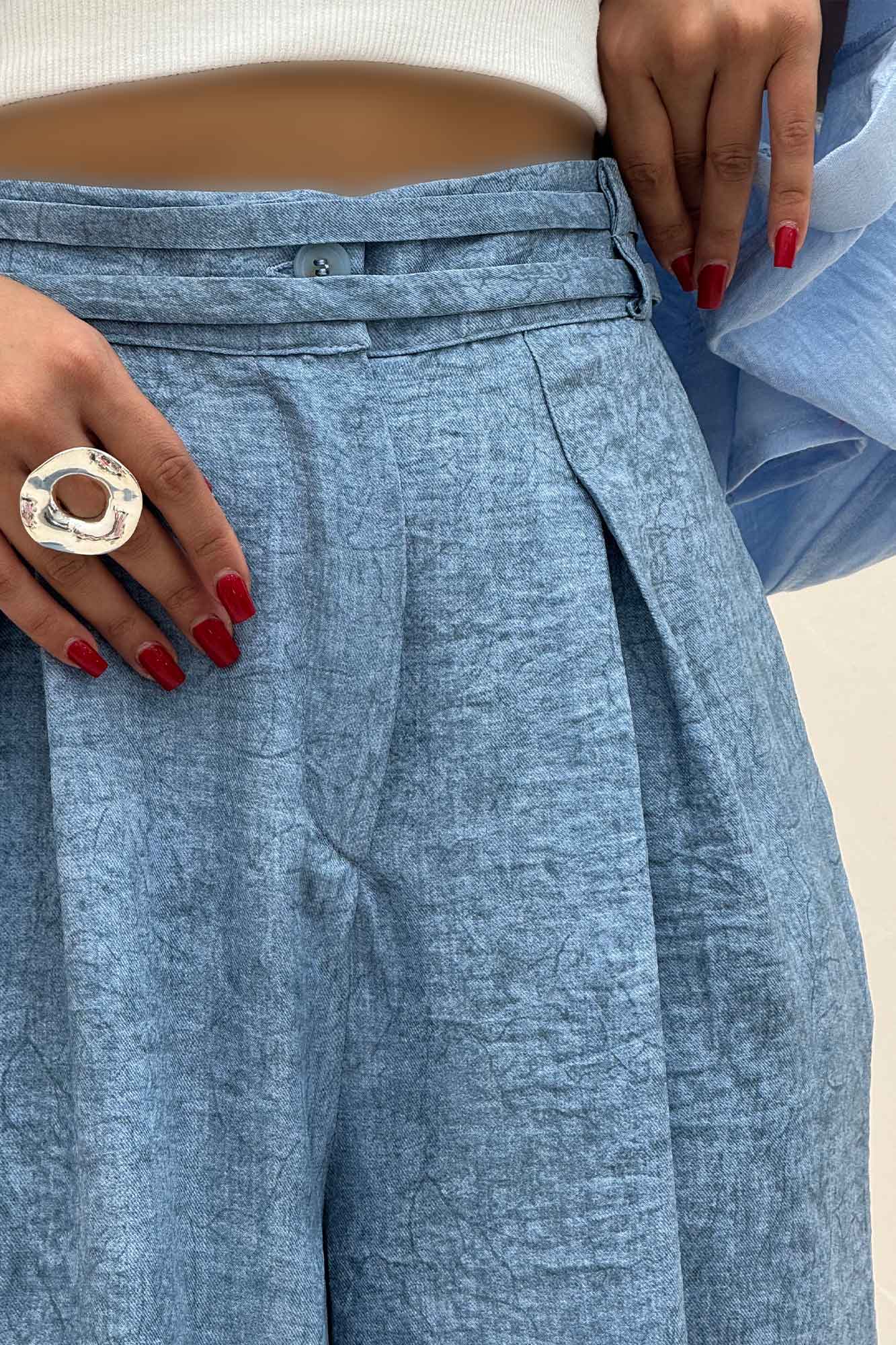 شلوار شانتون سرامیکی کمردو بندی