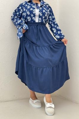 دامن بلند چین دار شانتون