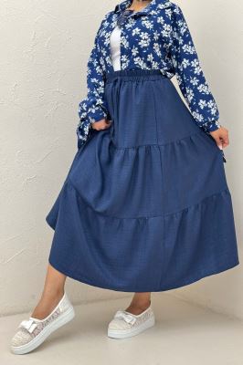 دامن بلند چین دار شانتون