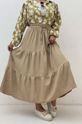 دامن بلند چین دار شانتون