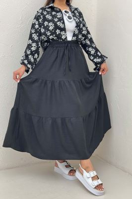 دامن بلند چین دار شانتون