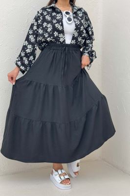 دامن بلند چین دار شانتون