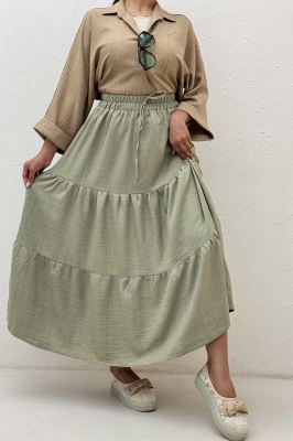 دامن بلند چین دار شانتون