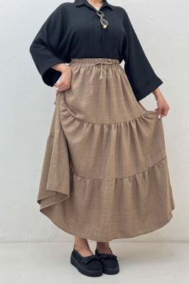 دامن بلند چین دار شانتون