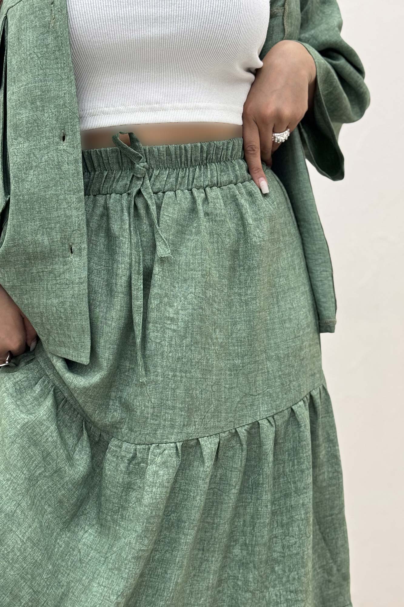 دامن بلند چین دار شانتون سرامیکی