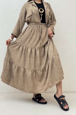 دامن بلند چین دار شانتون سرامیکی