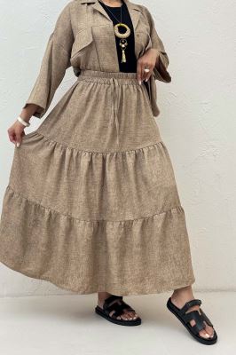 دامن بلند چین دار شانتون سرامیکی