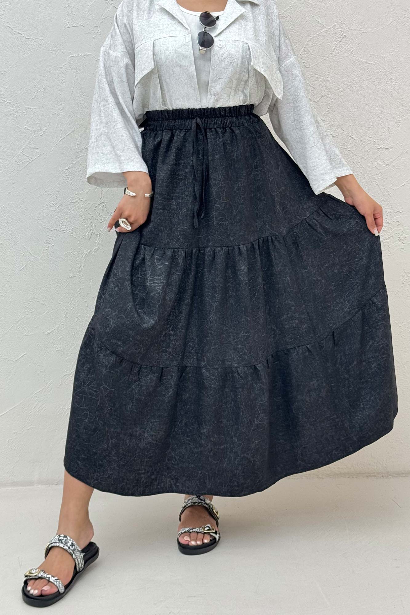 دامن بلند چین دار شانتون سرامیکی