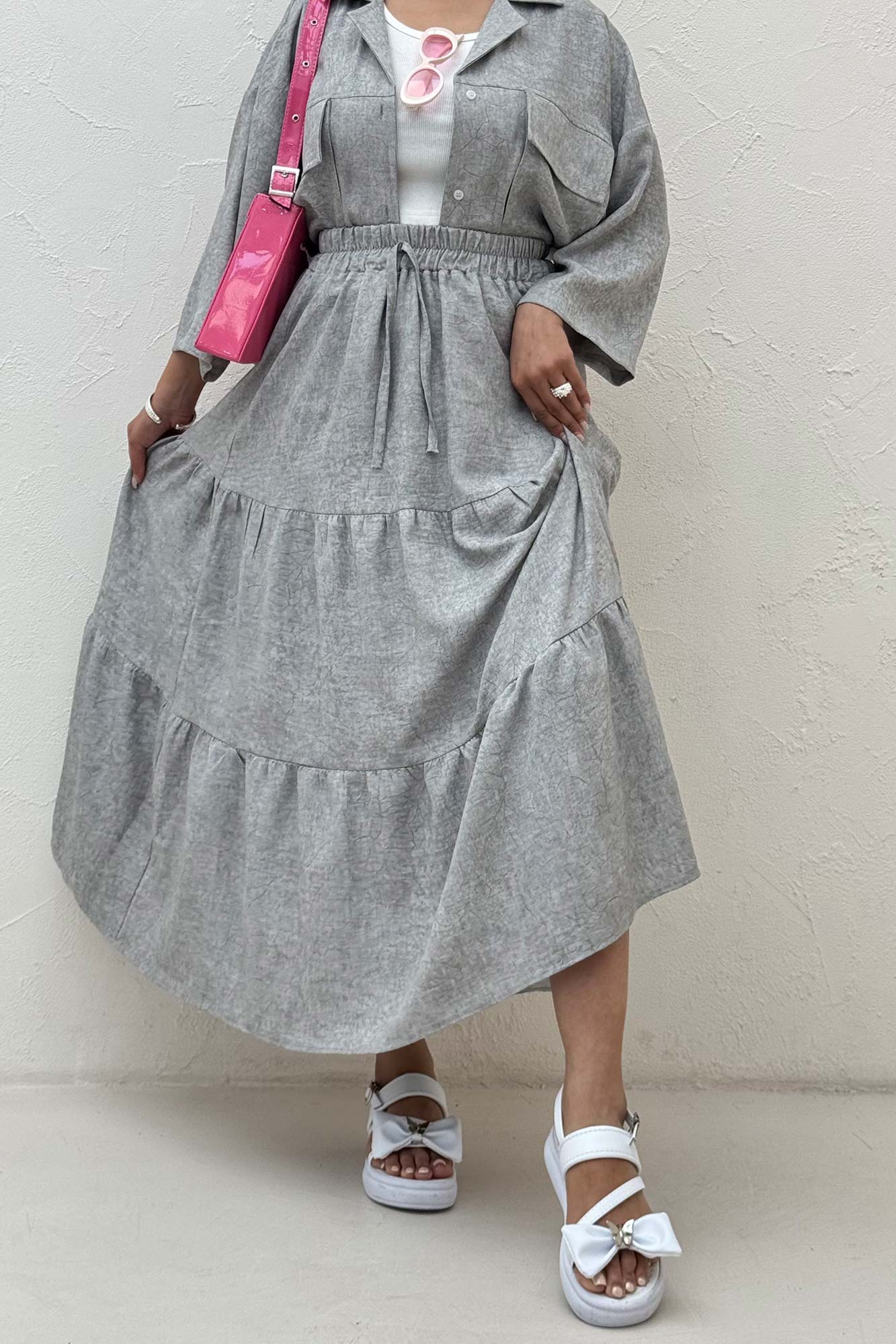 دامن بلند چین دار شانتون سرامیکی