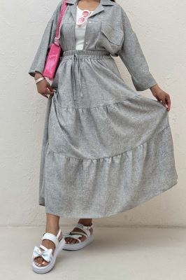 دامن بلند چین دار شانتون سرامیکی