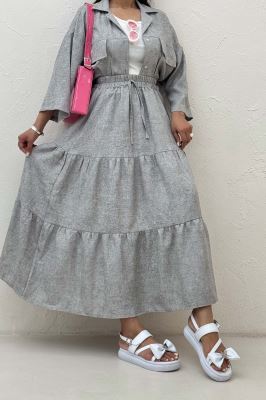 دامن بلند چین دار شانتون سرامیکی