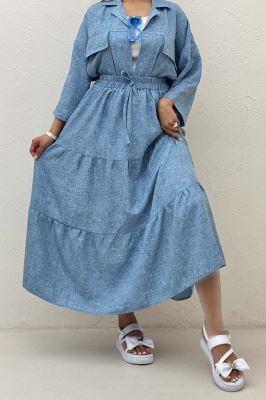 دامن بلند چین دار شانتون سرامیکی