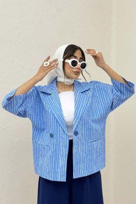 کت آستین سه رب راه راه زارا