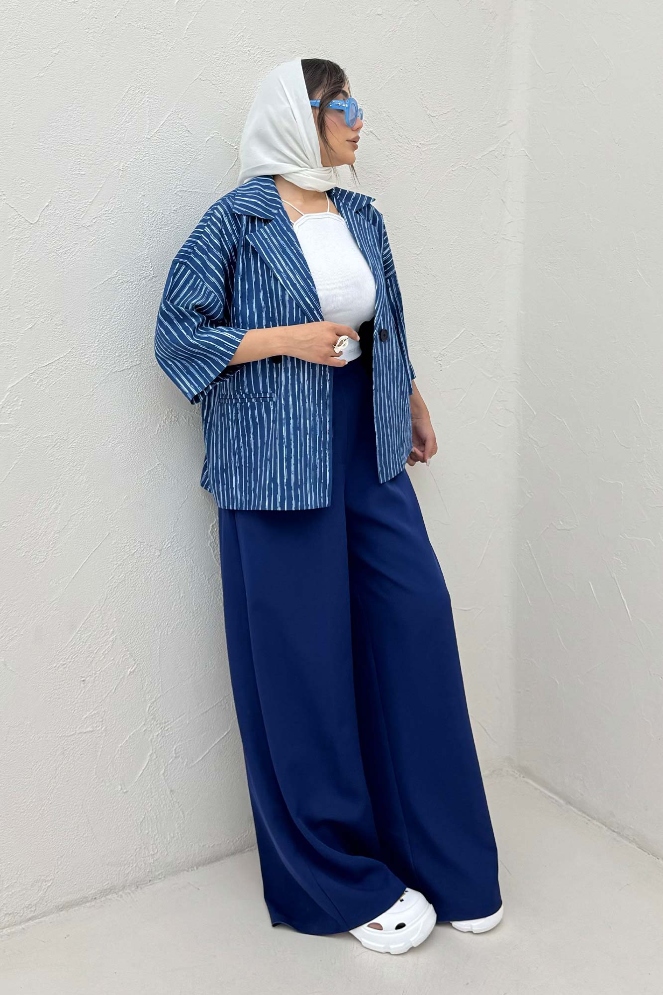 کت آستین سه رب راه راه زارا