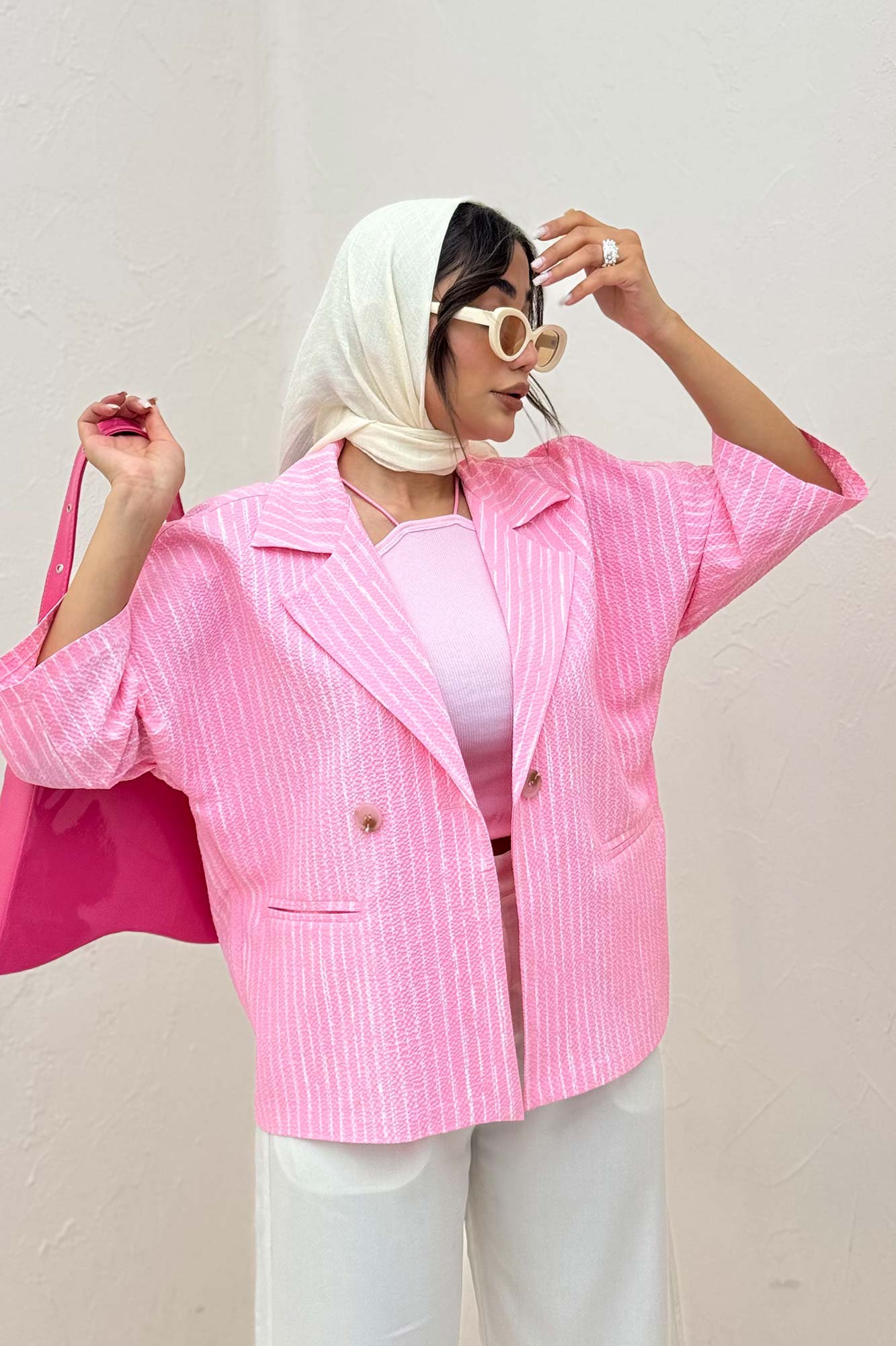 کت آستین سه رب راه راه زارا