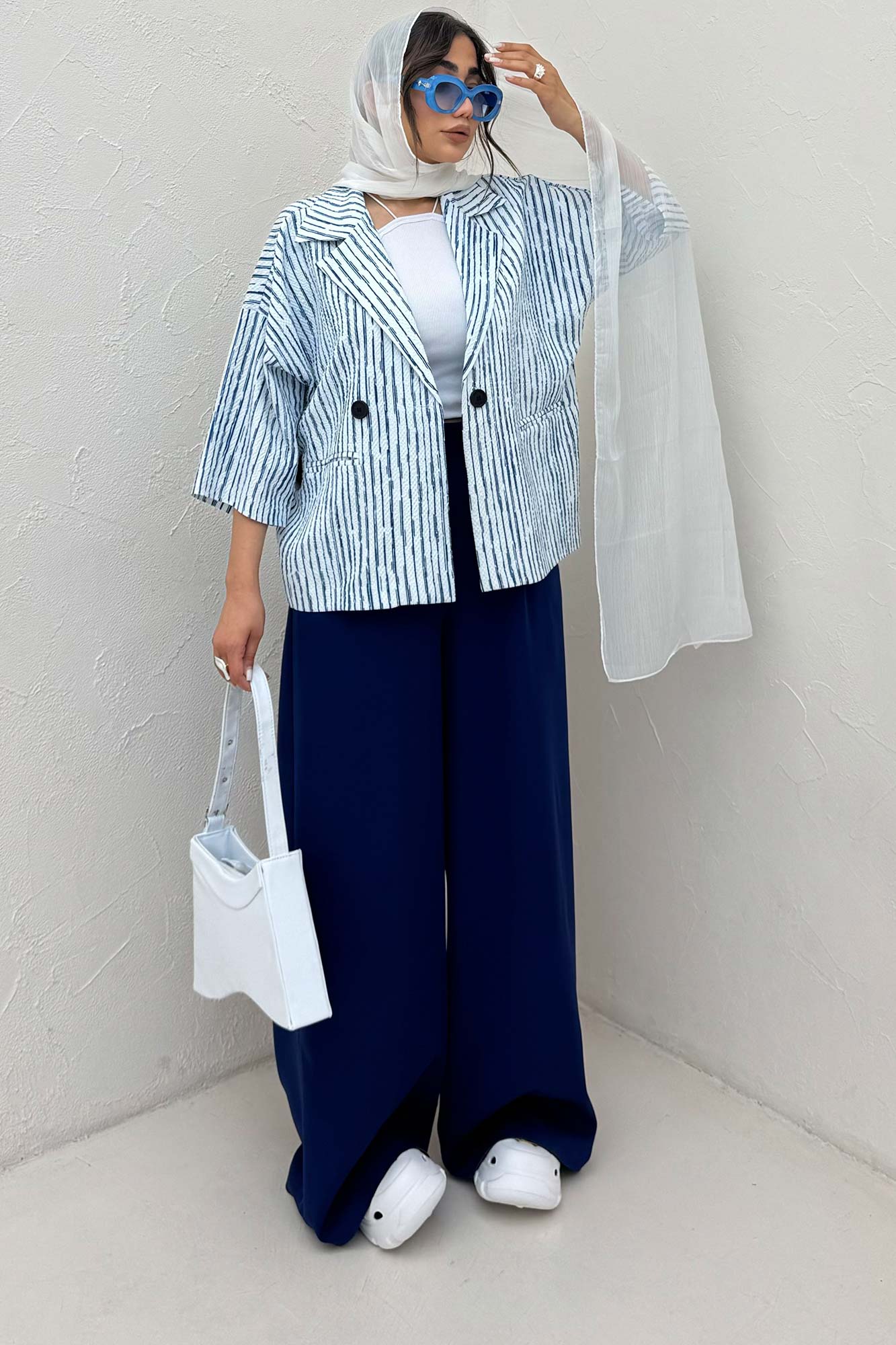 کت آستین سه رب راه راه زارا