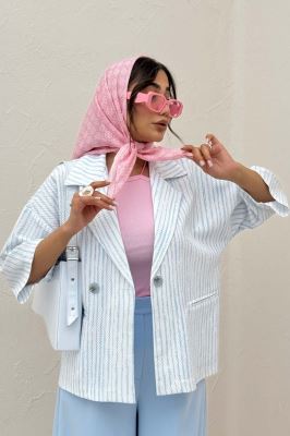 کت آستین سه رب راه راه زارا