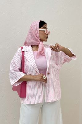 کت آستین سه رب راه راه زارا