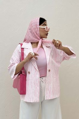 کت آستین سه رب راه راه زارا