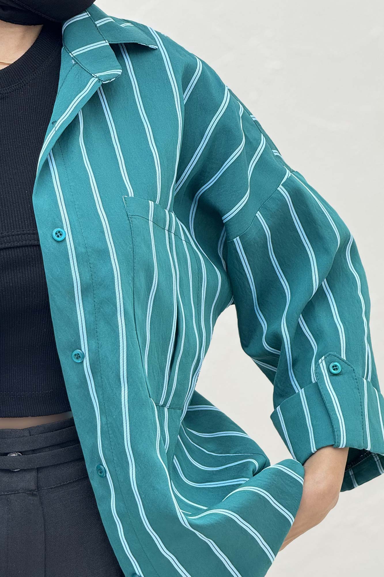 شومیز مانتویی PARRY دو جیب مچ پاکتی