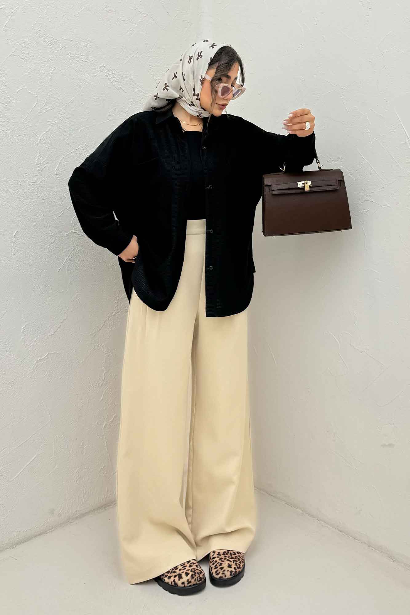 مانتو بغل هلال لینن کنفی 