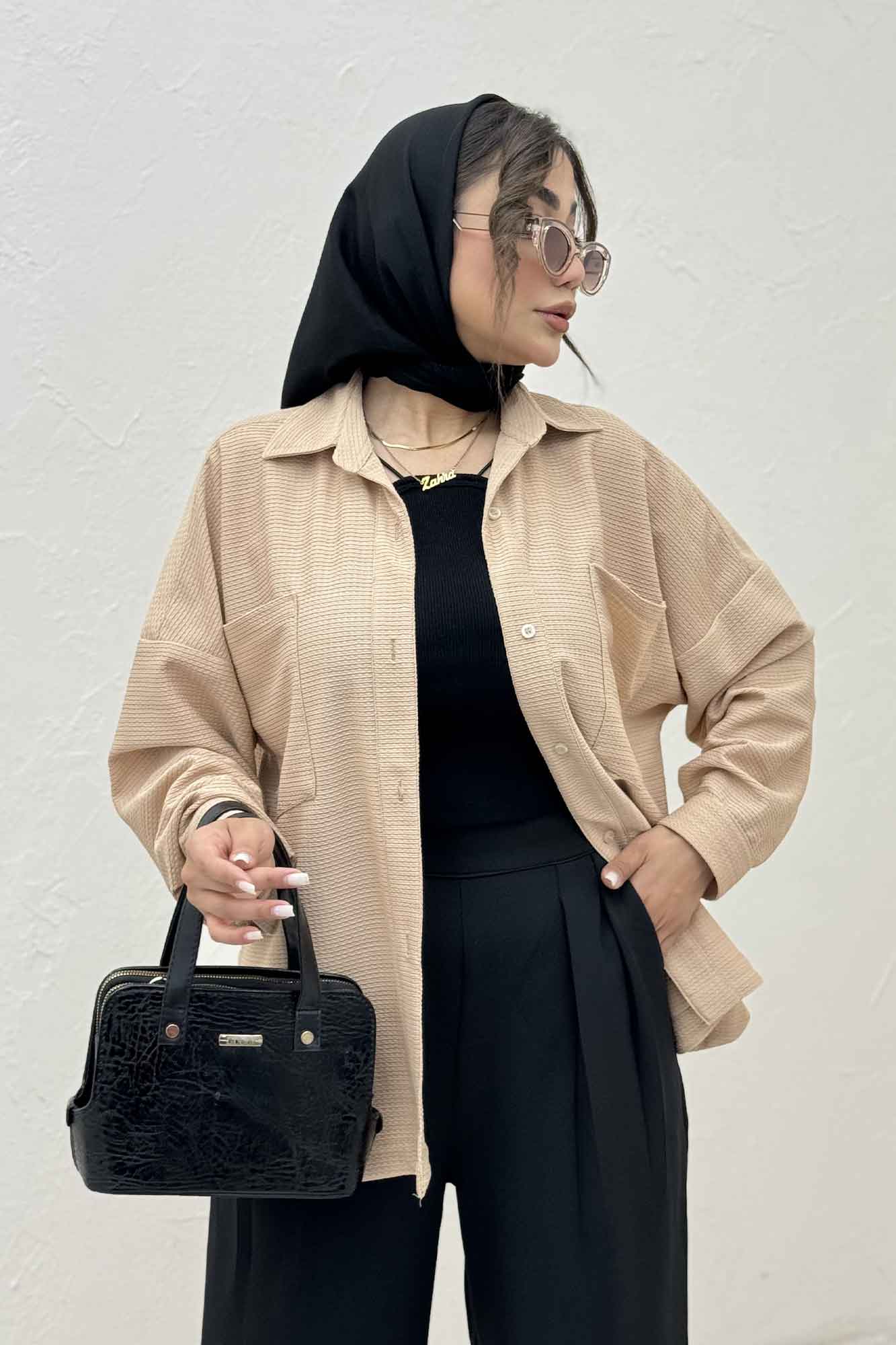 مانتو بغل هلال لینن کنفی 