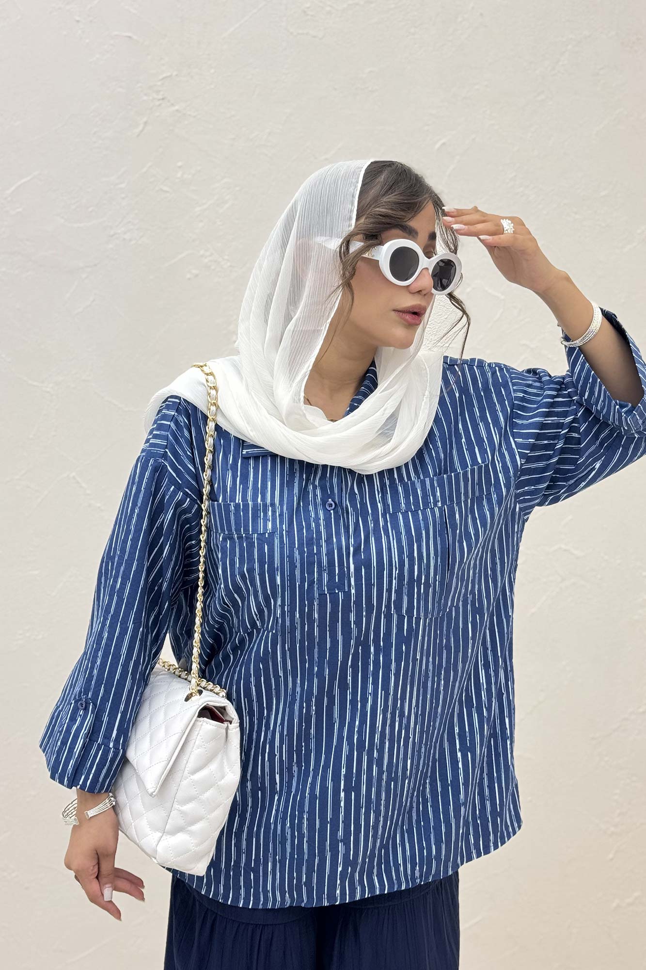 شومیز جلو بسته یقه بلیطی راه راه زارا