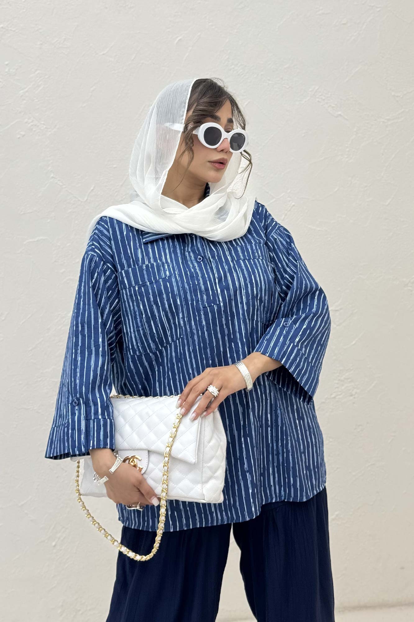 شومیز جلو بسته یقه بلیطی راه راه زارا