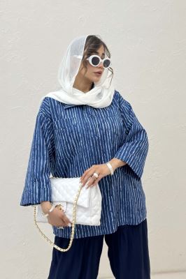 شومیز جلو بسته یقه بلیطی راه راه زارا