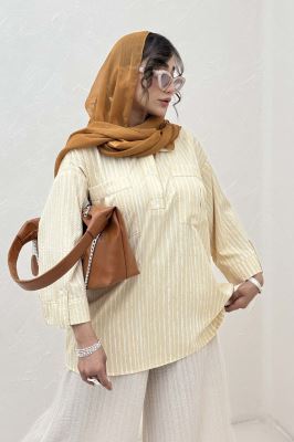 شومیز جلو بسته یقه بلیطی راه راه زارا