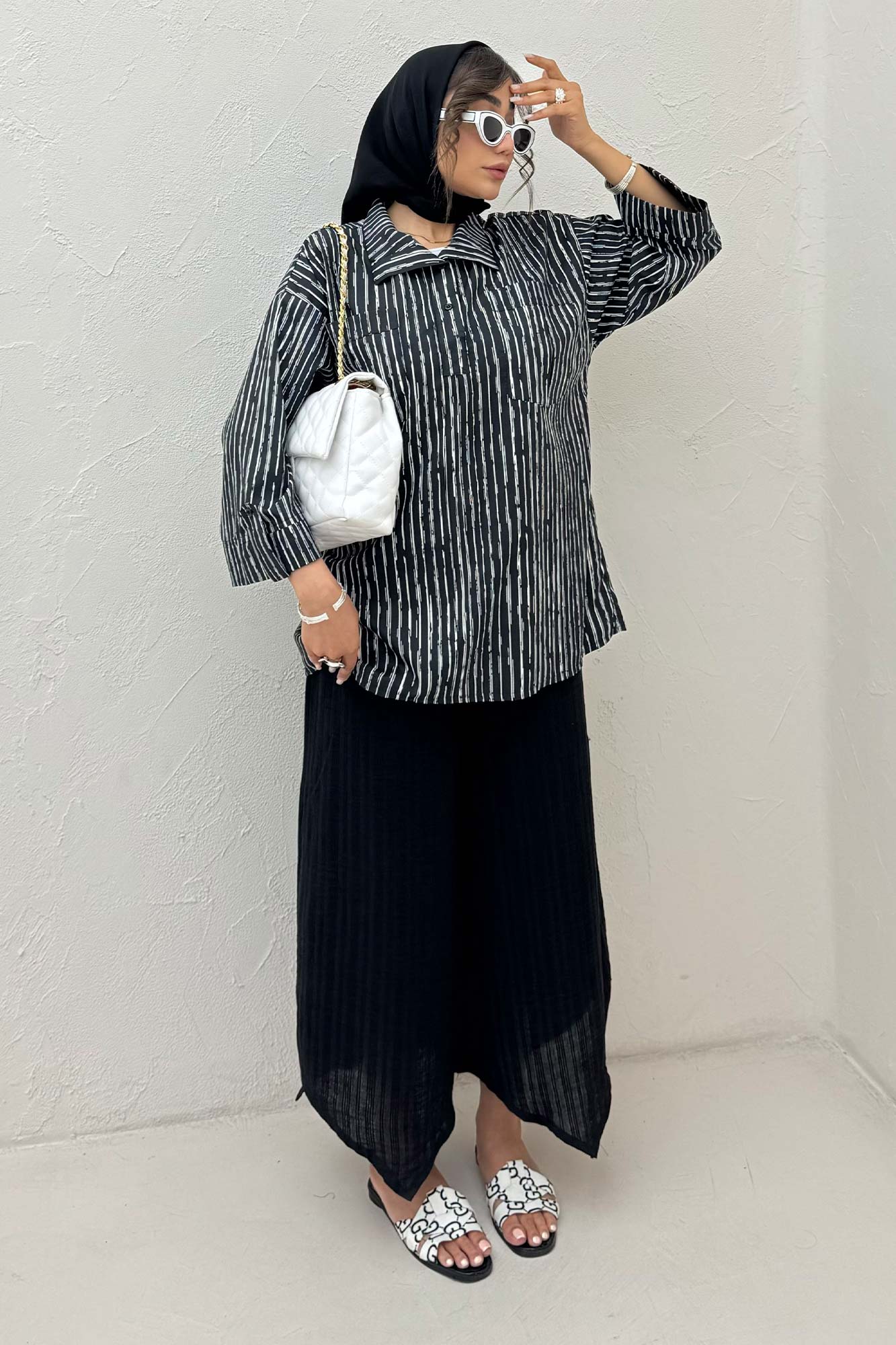 شومیز جلو بسته یقه بلیطی راه راه زارا