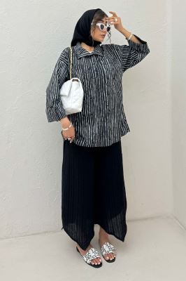 شومیز جلو بسته یقه بلیطی راه راه زارا