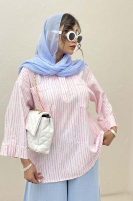 شومیز جلو بسته یقه بلیطی راه راه زارا