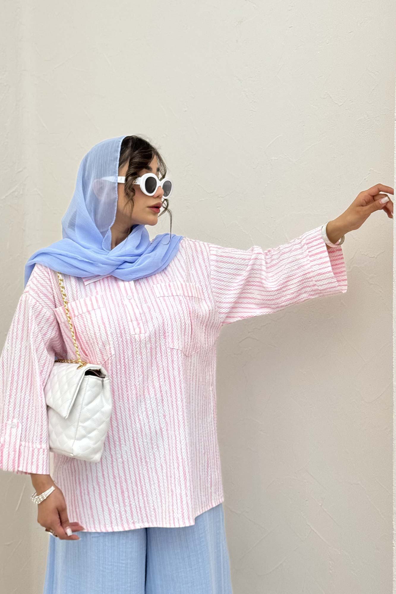 شومیز جلو بسته یقه بلیطی راه راه زارا