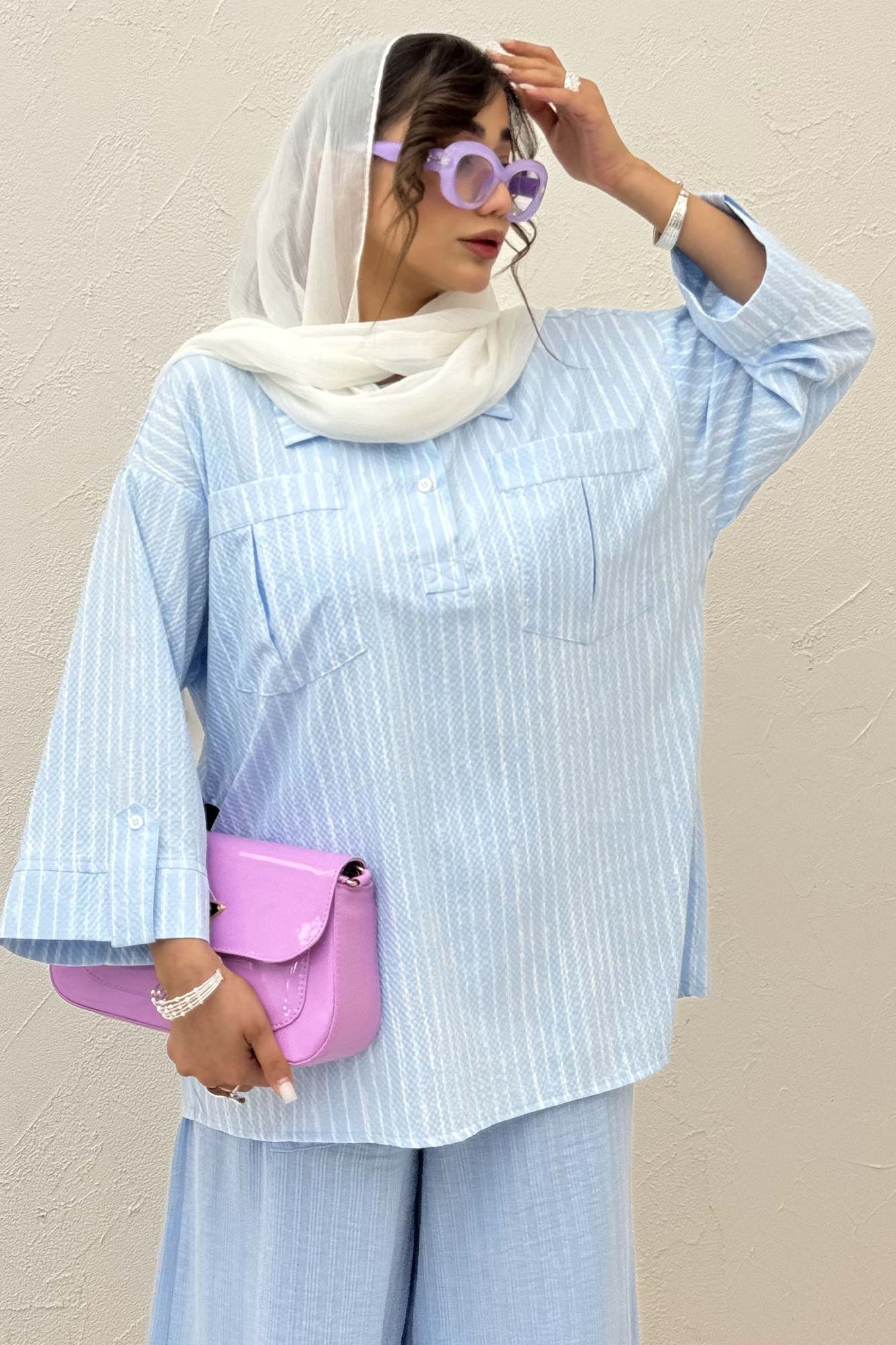 شومیز جلو بسته یقه بلیطی راه راه زارا