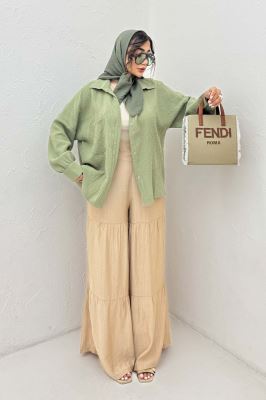 شومیز مانتویی تک جیب دبل فیس