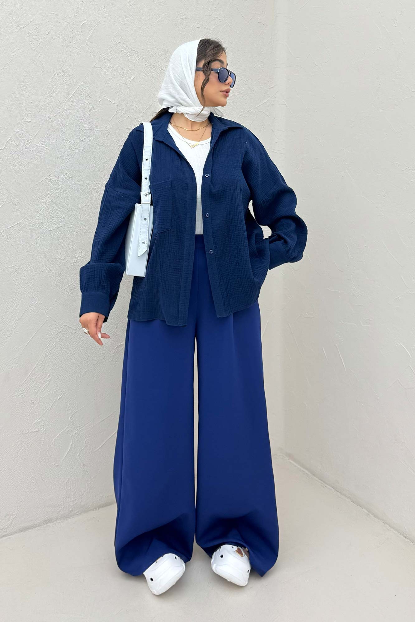 شومیز مانتویی تک جیب دبل فیس