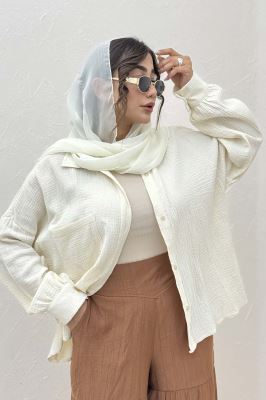 شومیز مانتویی تک جیب دبل فیس