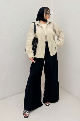 شومیز مانتویی تک جیب دبل فیس