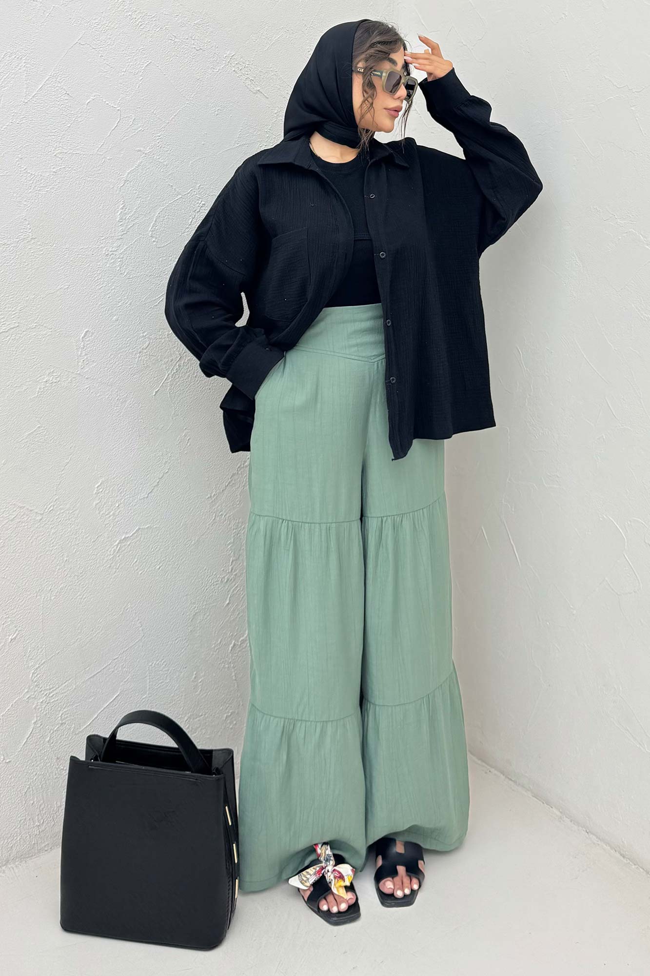 شومیز مانتویی تک جیب دبل فیس