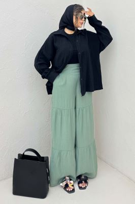 شومیز مانتویی تک جیب دبل فیس