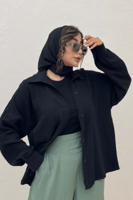 شومیز مانتویی تک جیب دبل فیس